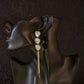Gold Heart Chain Tassel Earrings