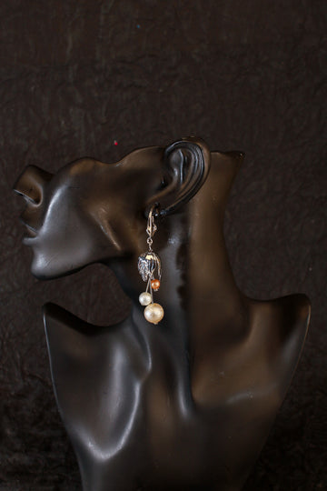 Artistic Drop Bead Dangle Earrings | Designer Anti-Tarnish Jewelry