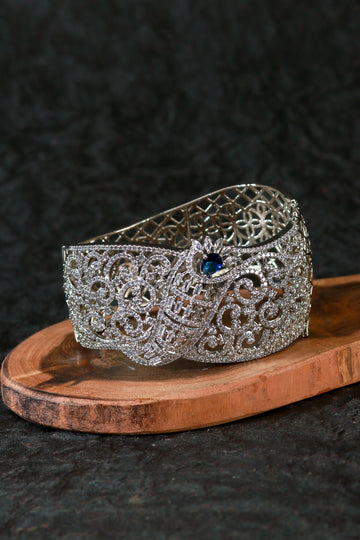 Silver Bracelet with Blue Sapphire Accent