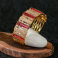 Royal Gold Kada with Red and White Stone Embellishments