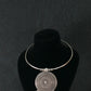 Oxidised German Silver Hansli Necklace with Round Mandala Pendant