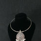 Oxidised German Silver Hansli Necklace with Circular Filigree Pendant