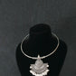 Oxidised German Silver Hansli Necklace with Semi-Circle Pendant