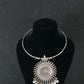 Oxidised German Silver Hansli Necklace with Sunburst Pendant