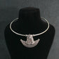 Oxidised German Silver Hansli Necklace with Goddess Motif Pendant