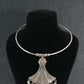 Oxidised German Silver Hansli Necklace with Fan Shape Pendant
