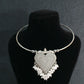 Oxidised German Silver Hansli Necklace with Heart Shaped Pendant