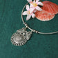 Oxidised German Silver Hansli Necklace with Antique Floral Medallion Pendant