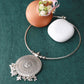 Oxidised German Silver Hansli Necklace with Sun Disc Pendant