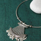 Oxidised German Silver Hansli Necklace with Flared Pendant