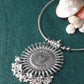 Oxidised German Silver Hansli Necklace with Sunburst Pendant