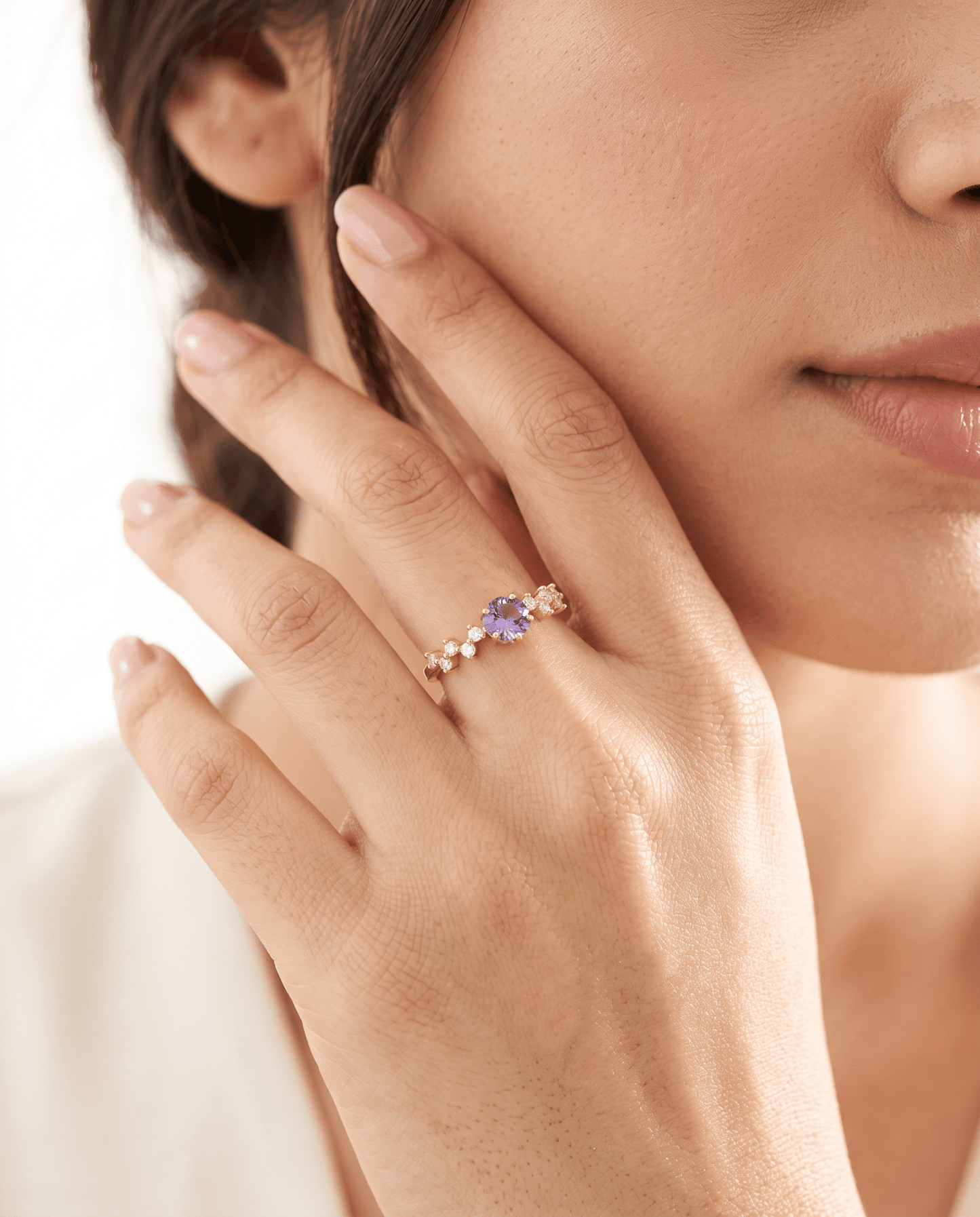 Amethyst Solitaire Crystal Cluster Ring - Maxiblink