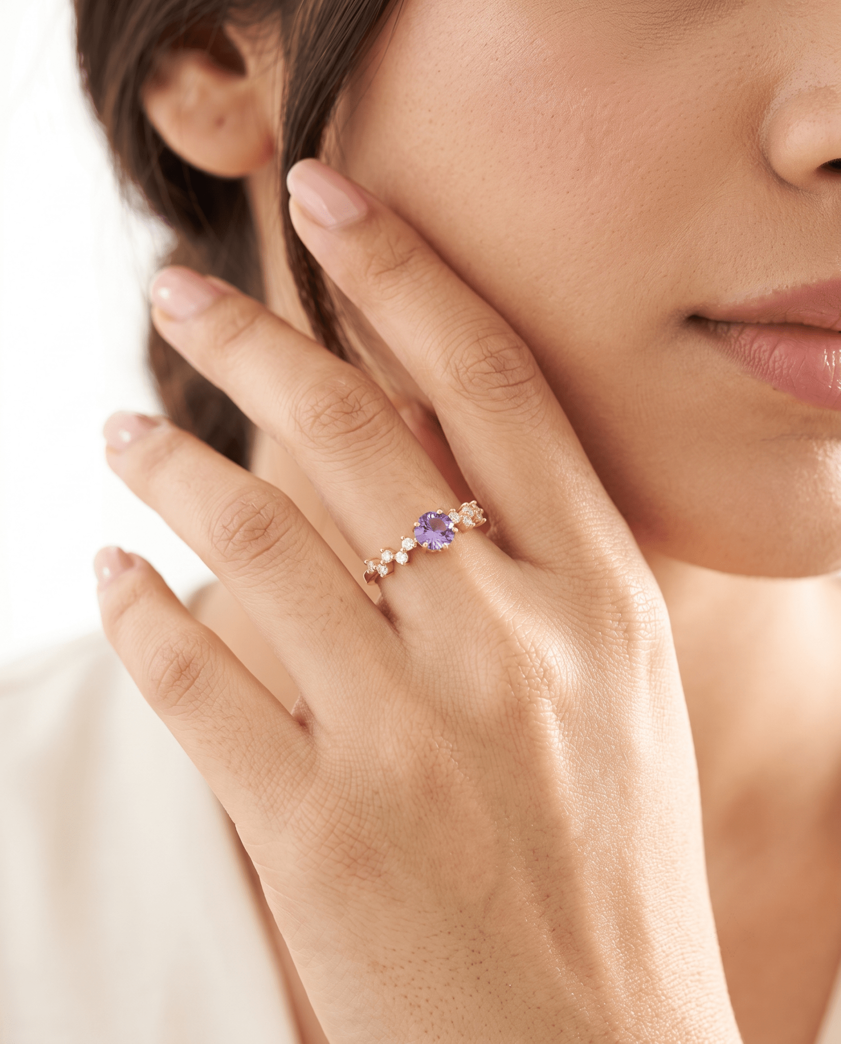 Amethyst Solitaire Crystal Cluster Ring - Maxiblink