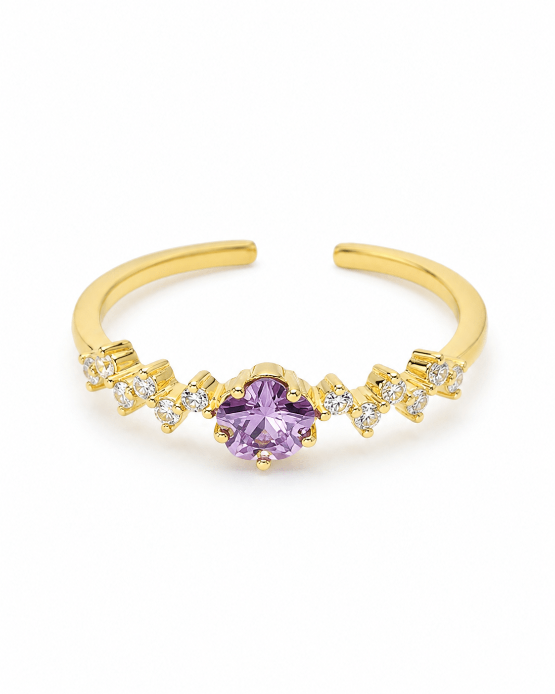 Amethyst Solitaire Crystal Cluster Ring - Maxiblink