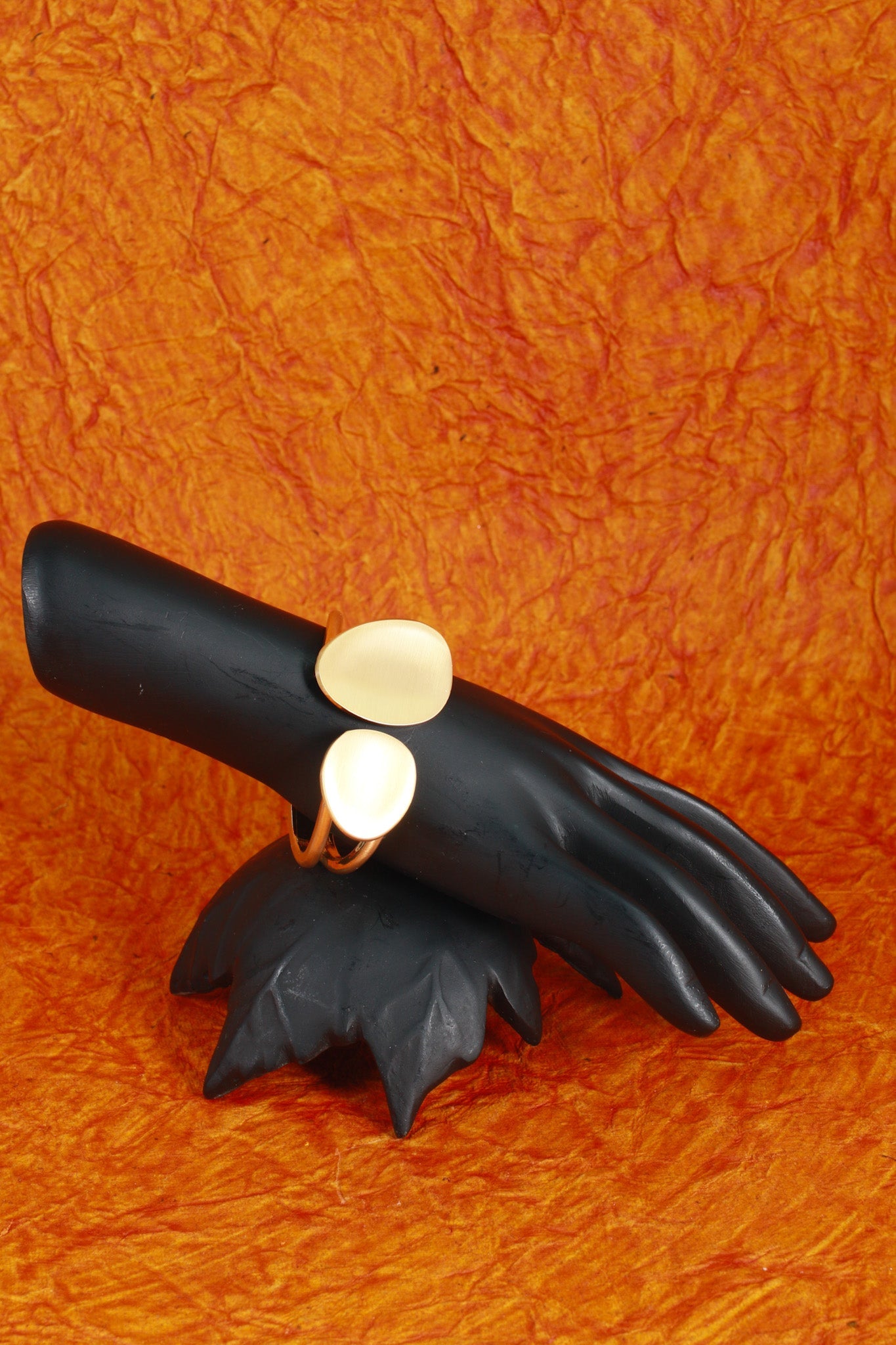 Anti - Tarnish Stainless Steel Bracelet — Matte Gold Pebble Cuff - Maxiblink