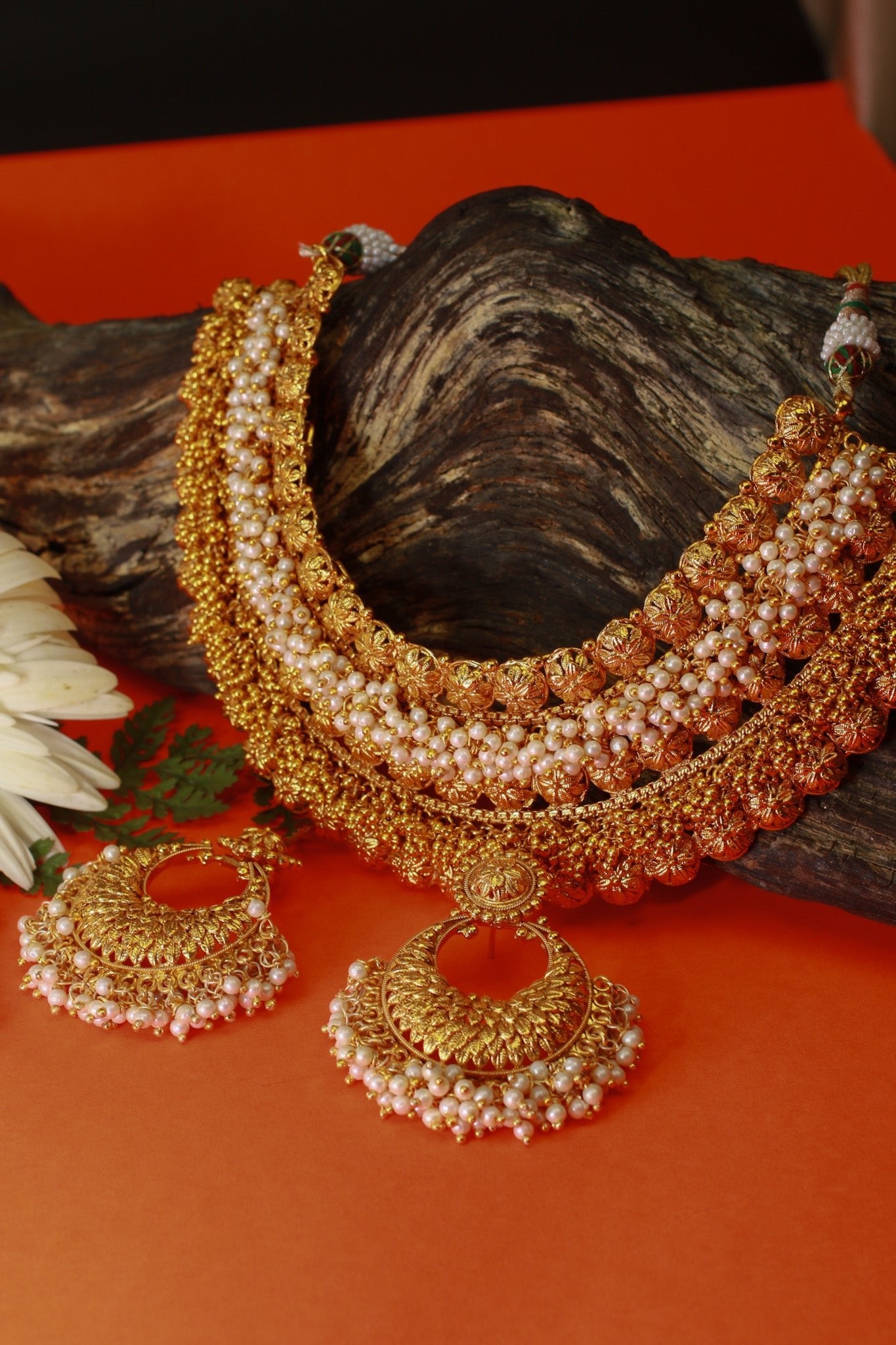Antique Pearl Layered Temple Necklace - Maxiblink