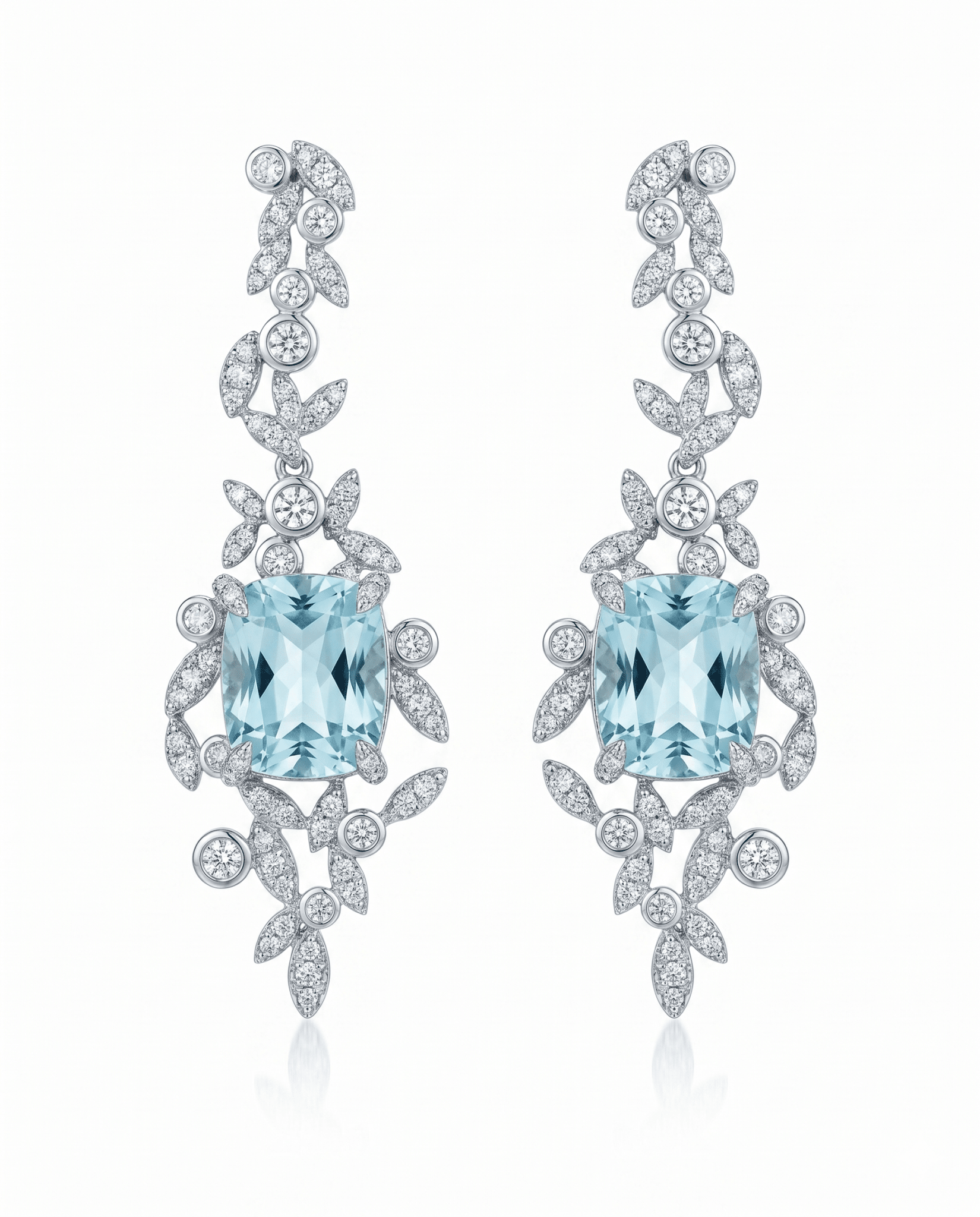 Aqua Crystal Chandelier Drop Earrings - Maxiblink