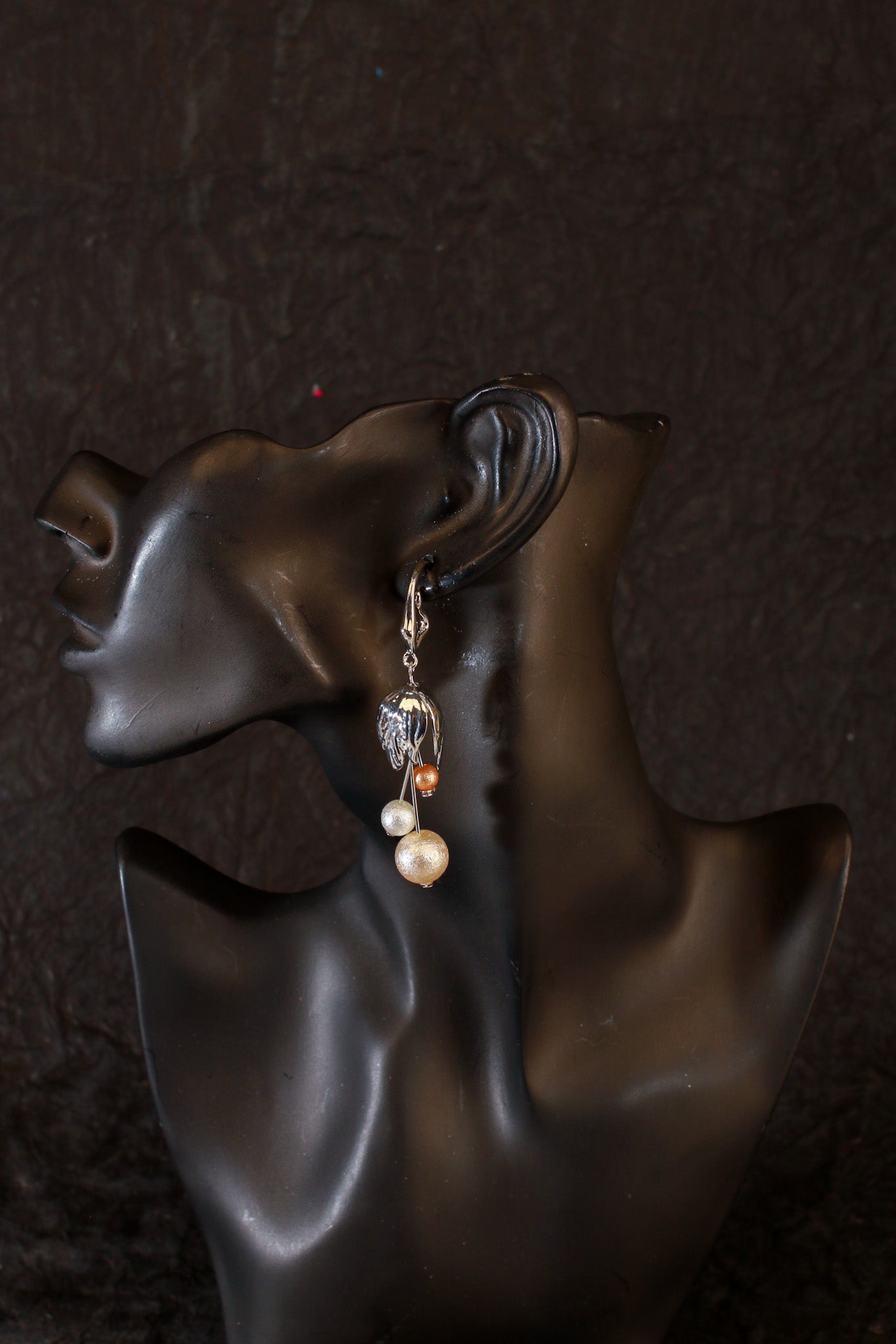 Artistic Drop Bead Dangle Earrings | Designer Anti - Tarnish Jewelry - Maxiblink