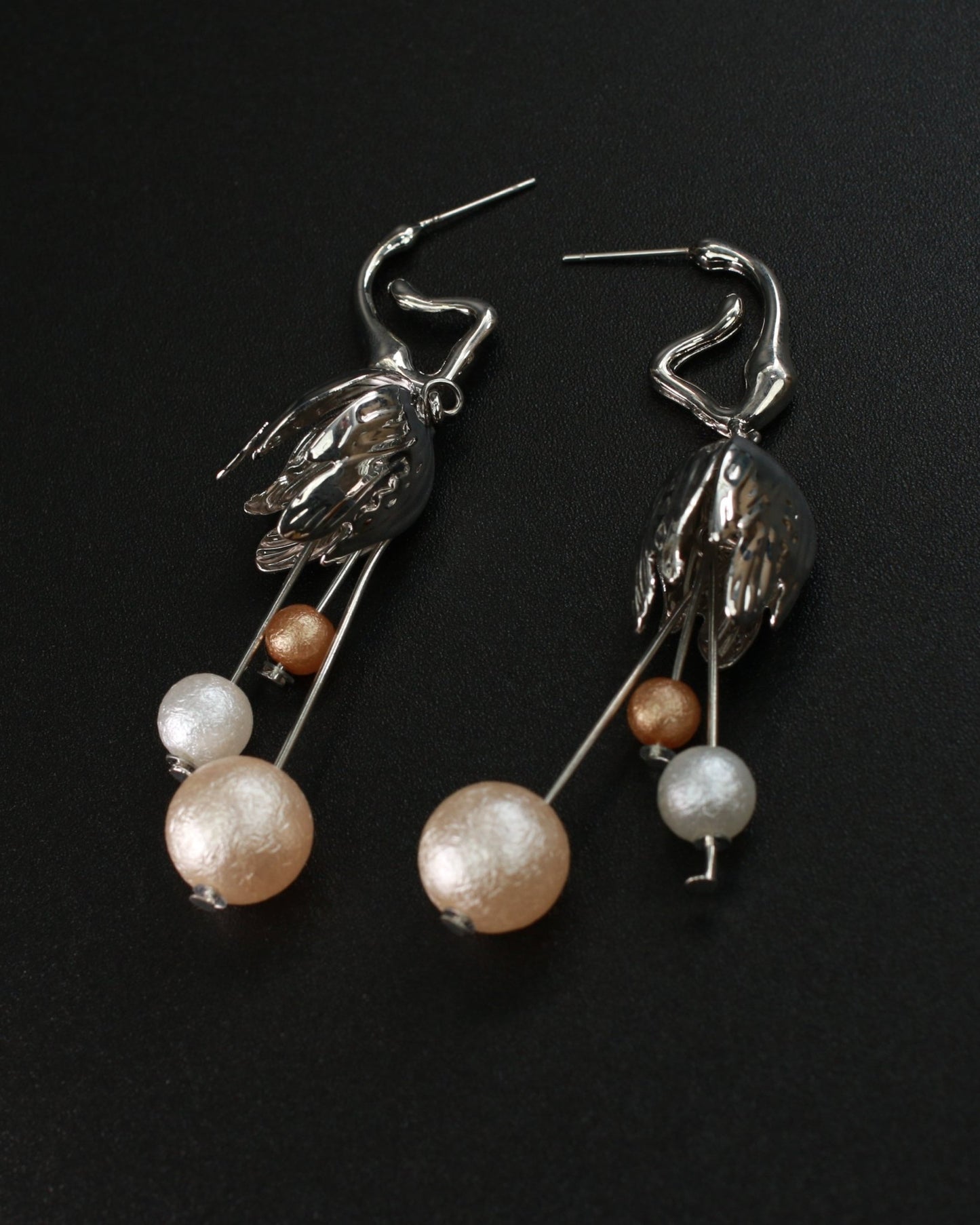 Artistic Drop Bead Dangle Earrings | Designer Anti - Tarnish Jewelry - Maxiblink