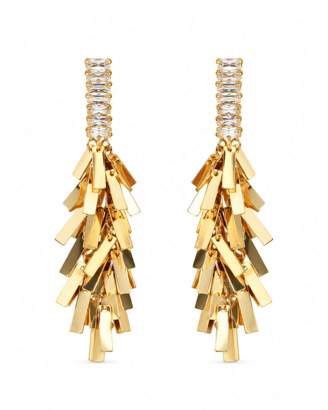 Baguette Fringe Bar Drop Earrings - Maxiblink