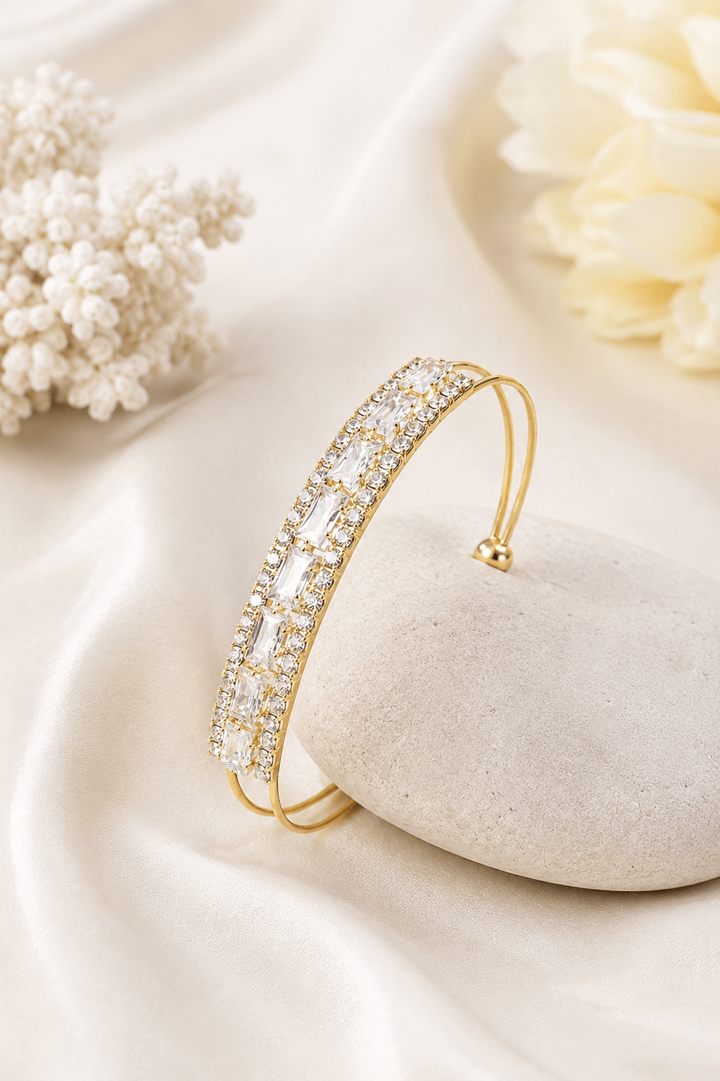 Baguette Halo Pave Cuff Bracelet - Maxiblink