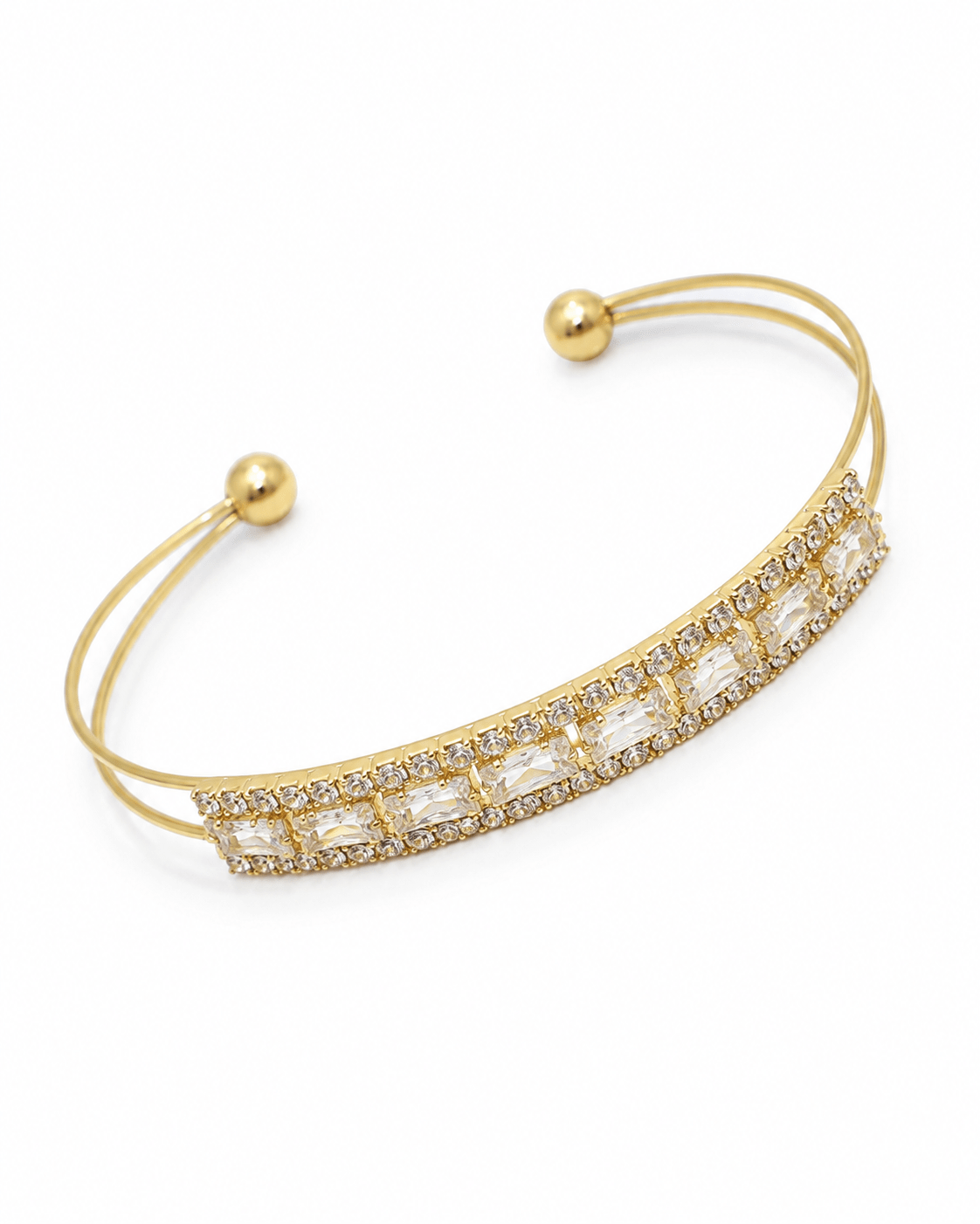 Baguette Halo Pave Cuff Bracelet - Maxiblink