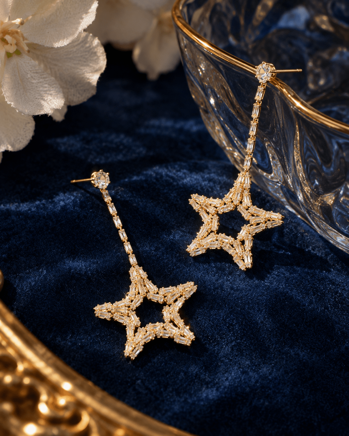 Baguette Star Drop Earrings - Maxiblink