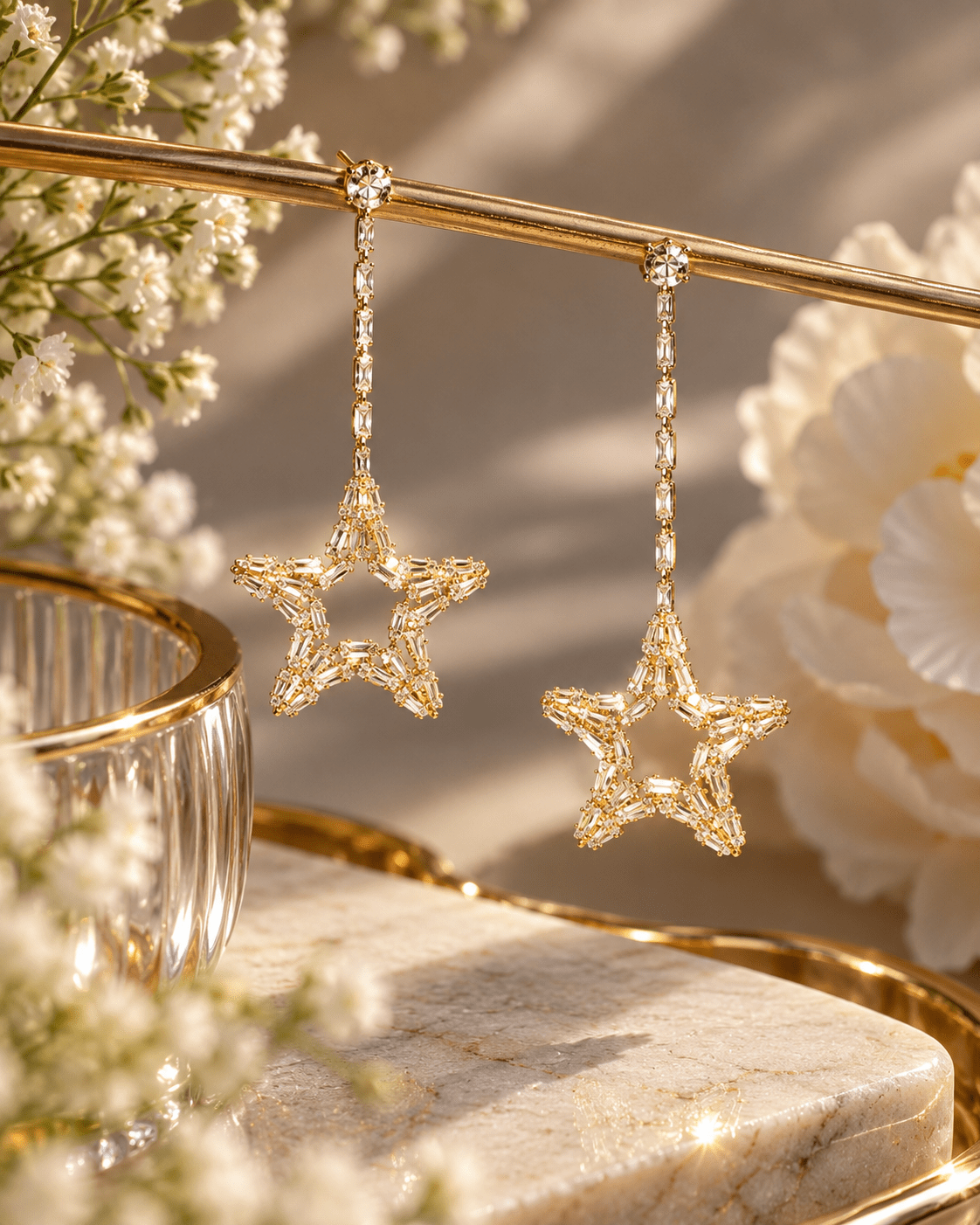 Baguette Star Drop Earrings - Maxiblink