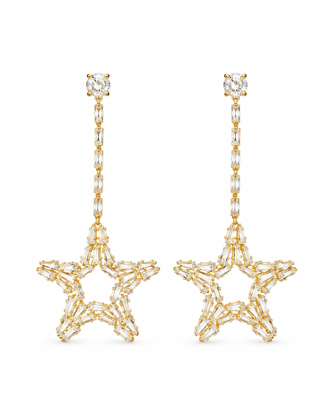 Baguette Star Drop Earrings - Maxiblink