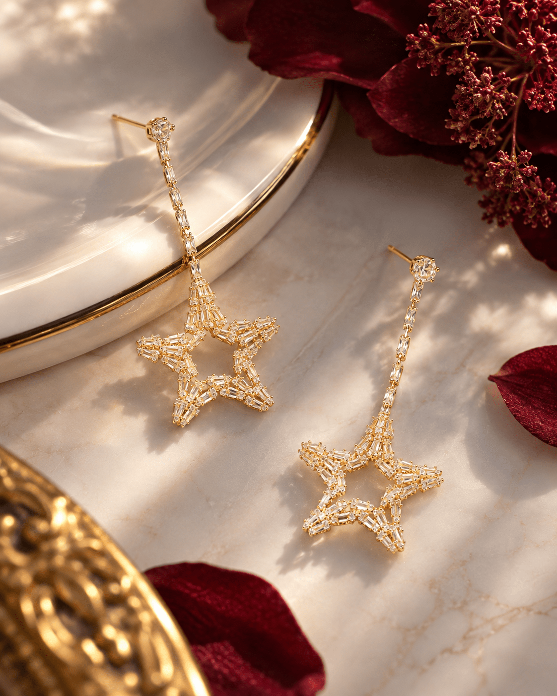 Baguette Star Drop Earrings - Maxiblink