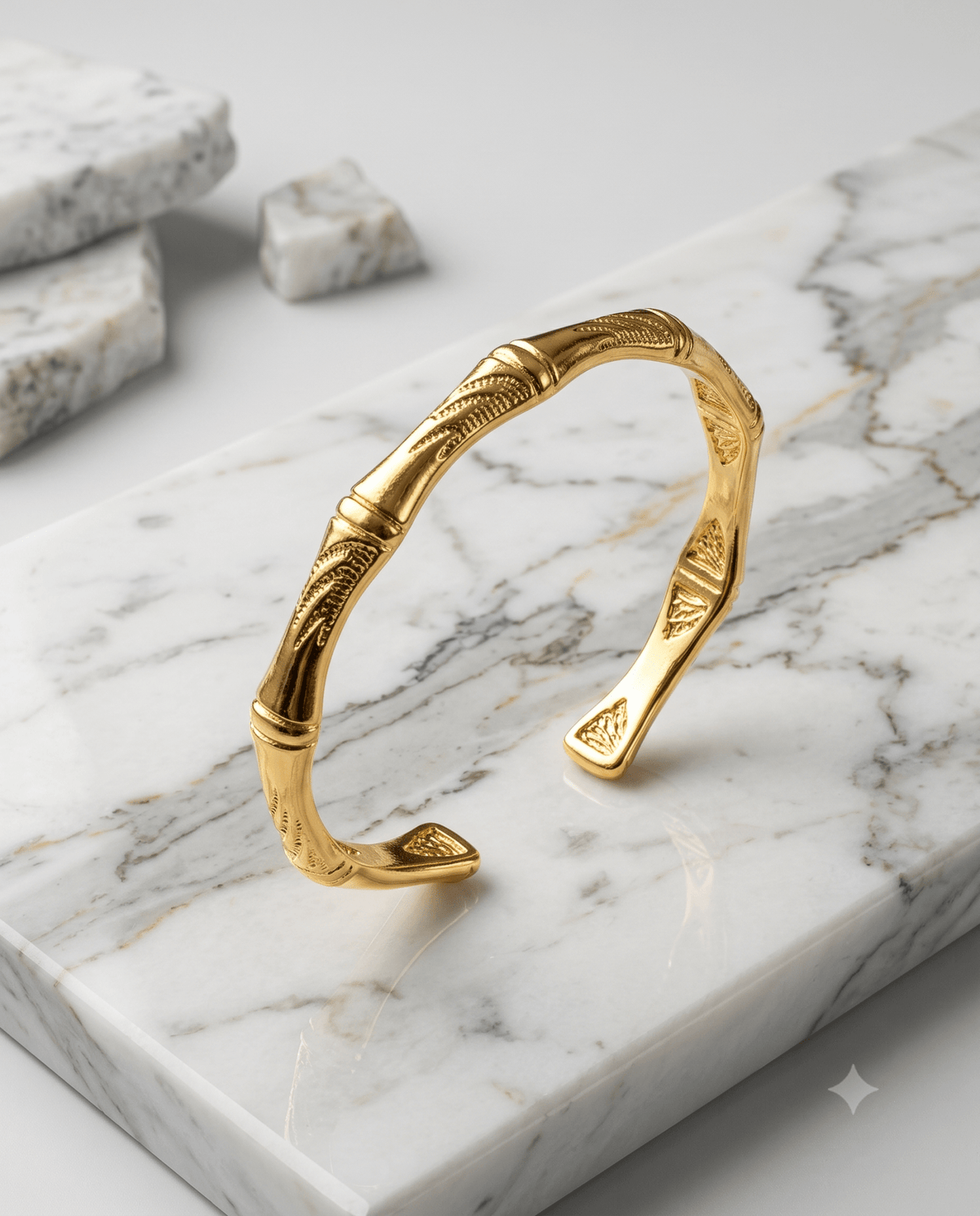 Bamboo Joint Open Bangle Bracelet - Maxiblink