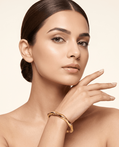 Bamboo Joint Open Bangle Bracelet - Maxiblink