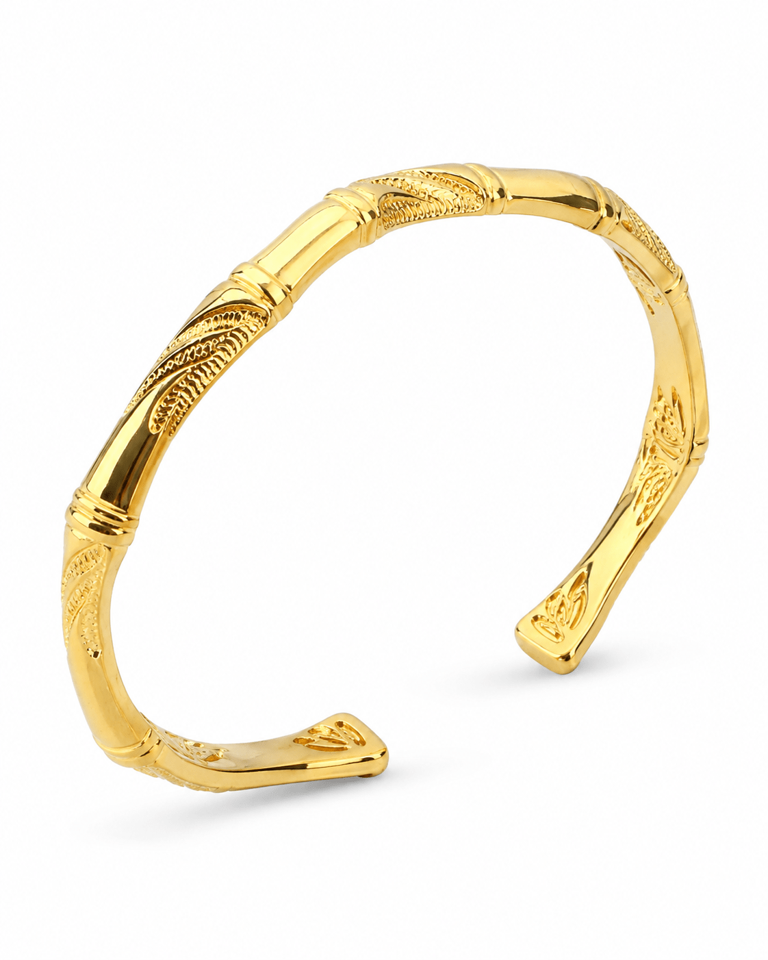 Bamboo Joint Open Bangle Bracelet - Maxiblink