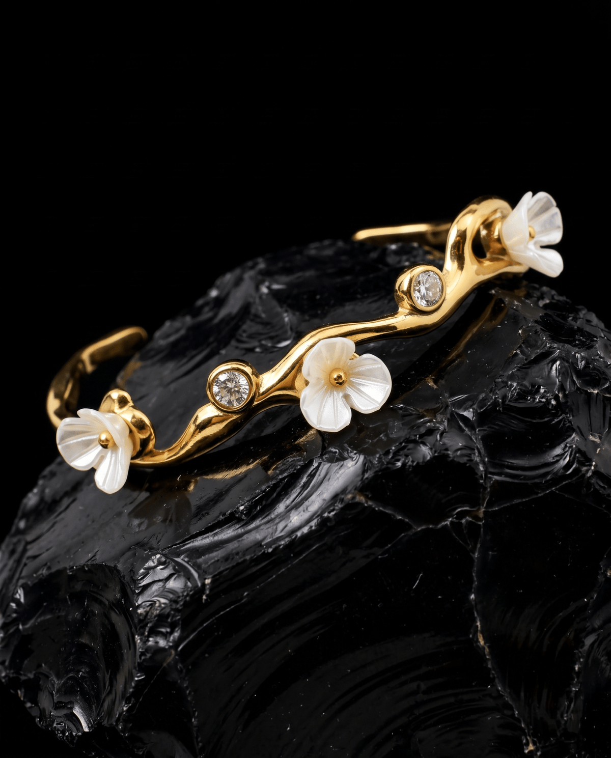 Blossom Branch Open Cuff Bracelet - Maxiblink