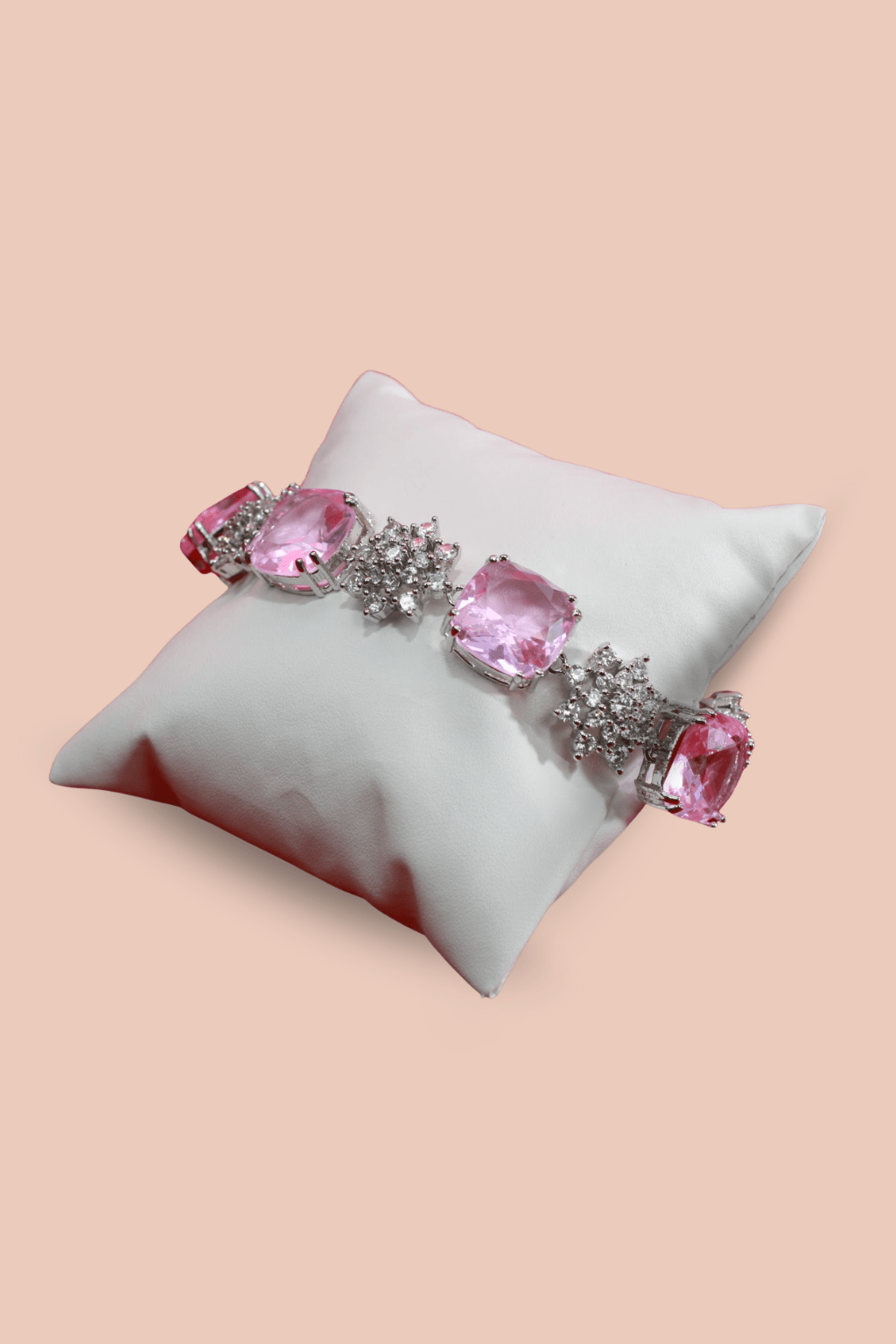 Blush Pink Sparkle Cushion Bracelet - Maxiblink