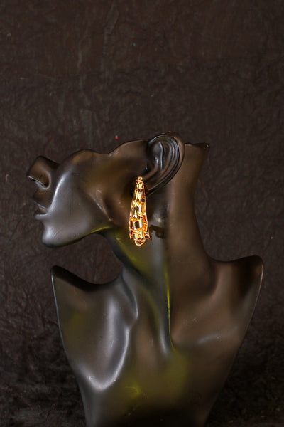 Bold Geometric Gold Hoop Earrings - Maxiblink