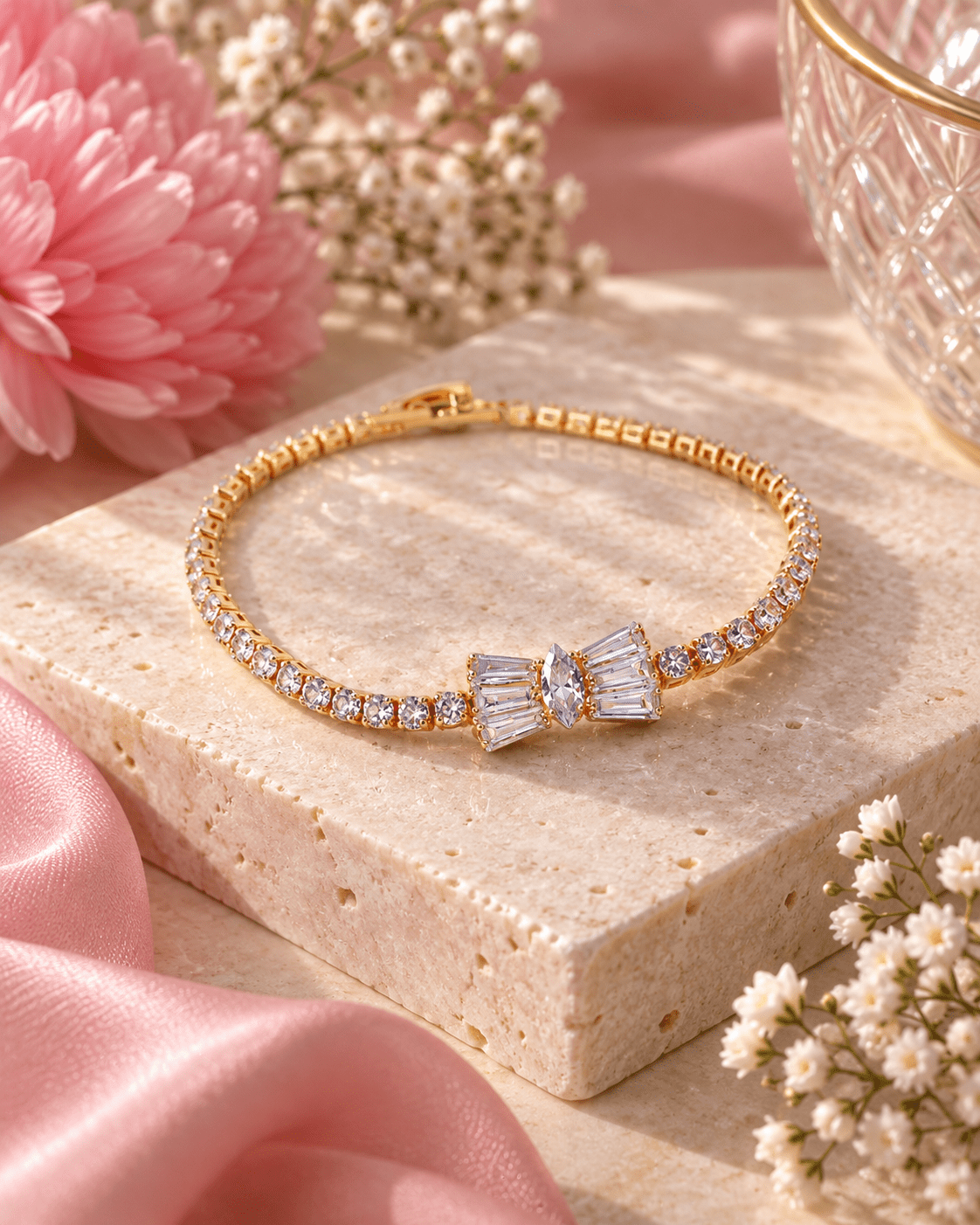 Bow Baguette Tennis Bracelet - Maxiblink