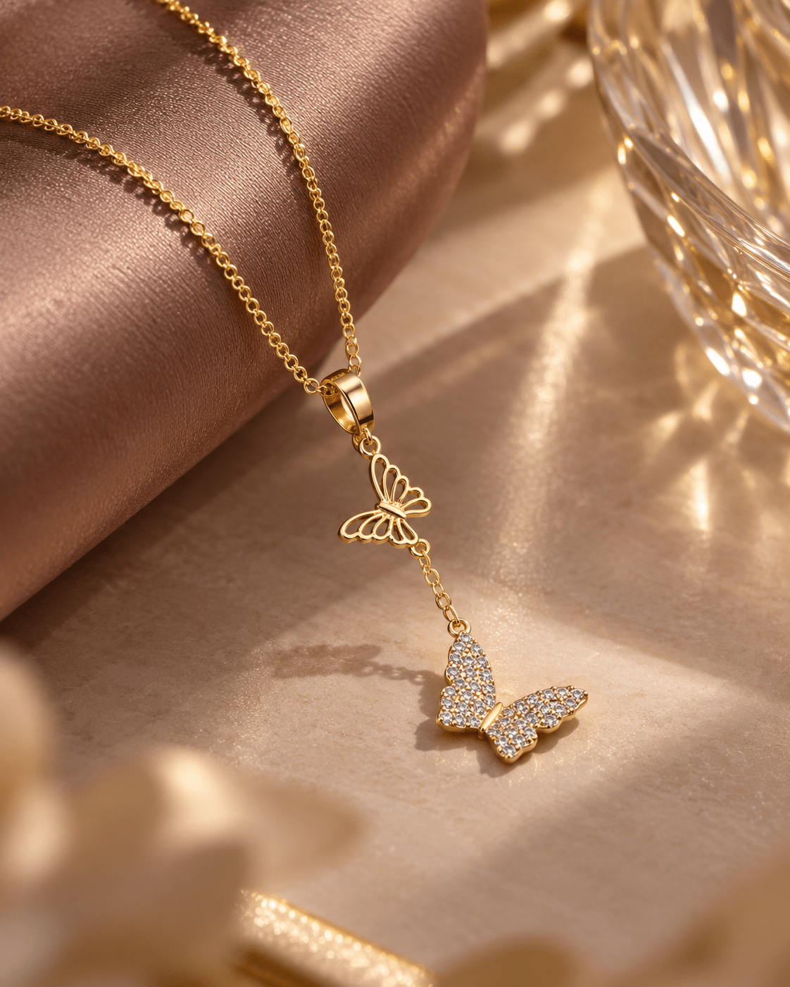 Butterfly Duo Lariat Necklace - Maxiblink