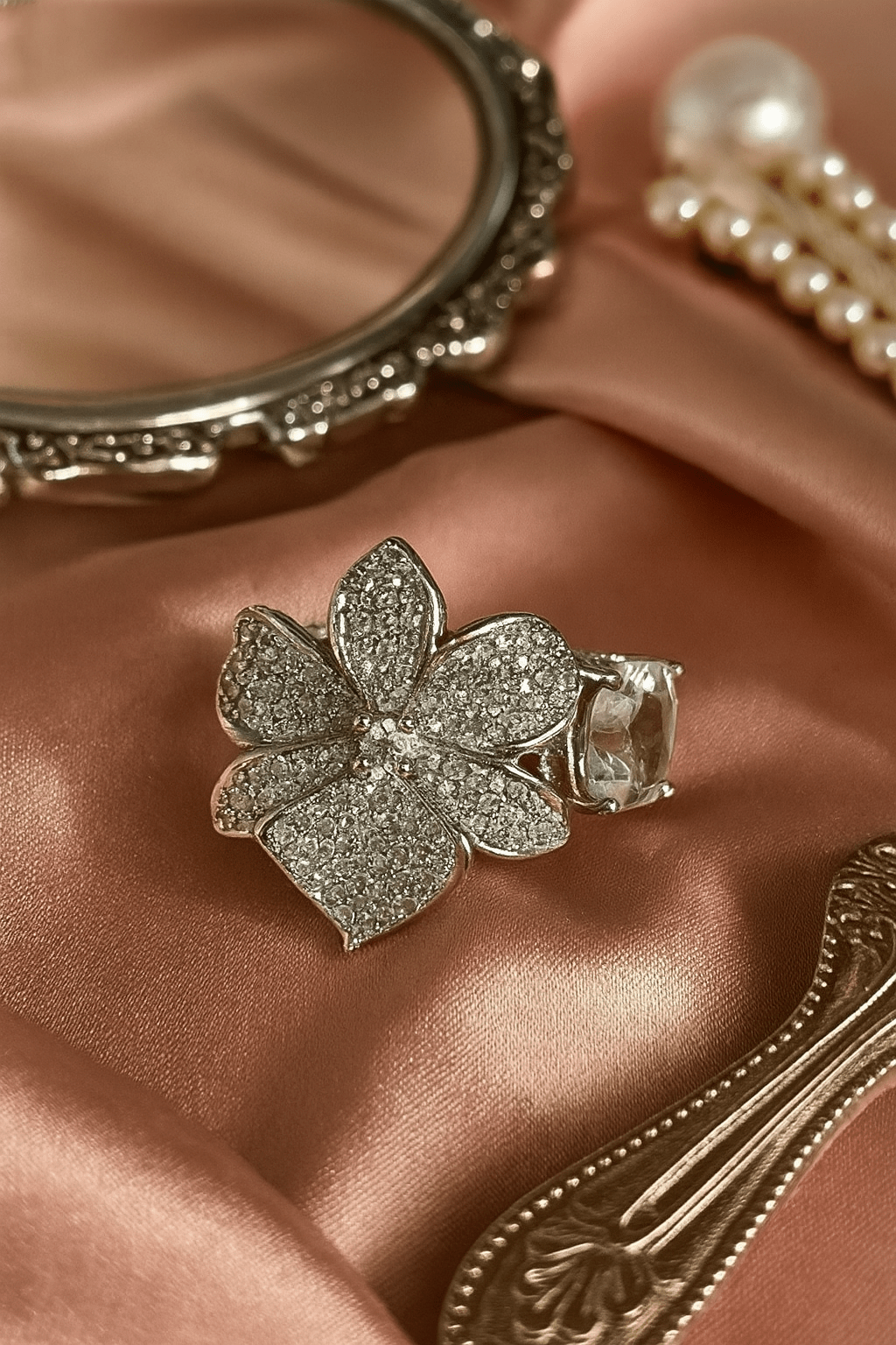 Butterfly Silver Ring with CZ Embellishments - Maxiblink
