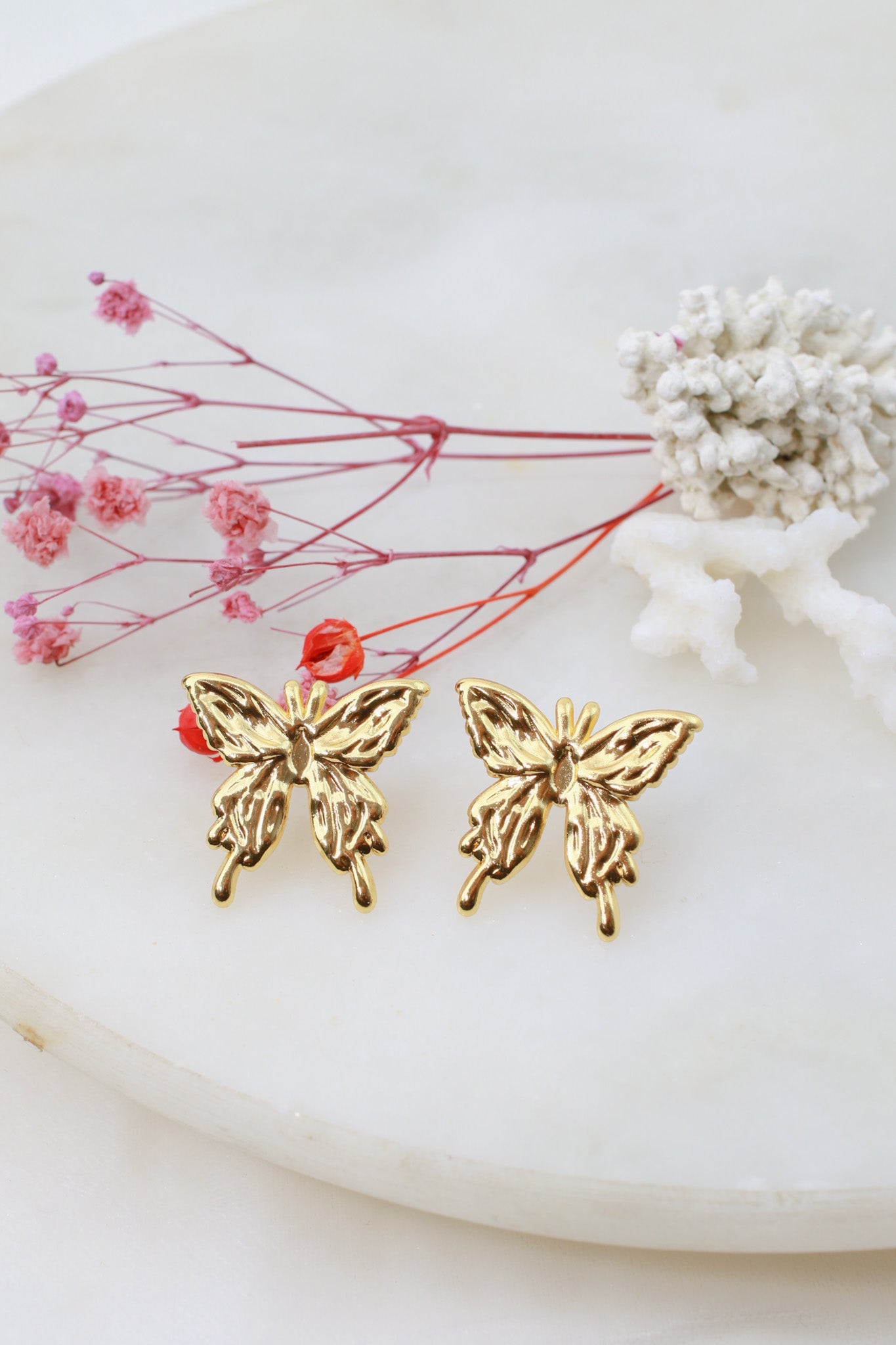 Butterfly Stud Earrings – 18K Gold Plated - Maxiblink