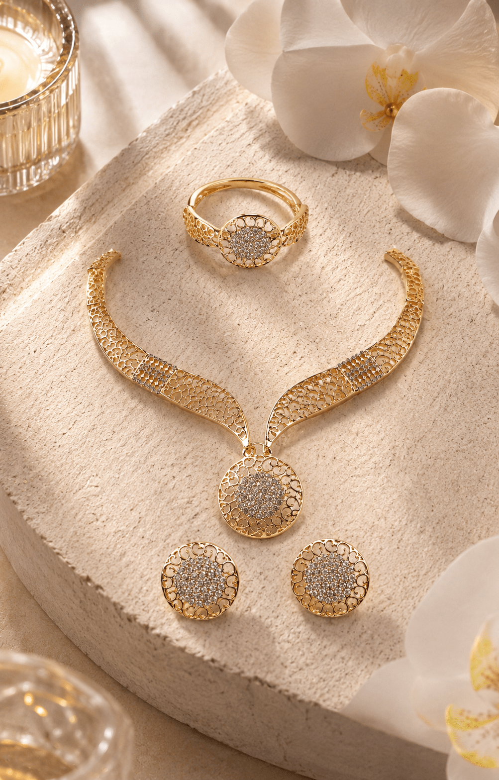 Celestial Luxe Gold Star & Moon 4 - Piece Jewellery Set - Maxiblink