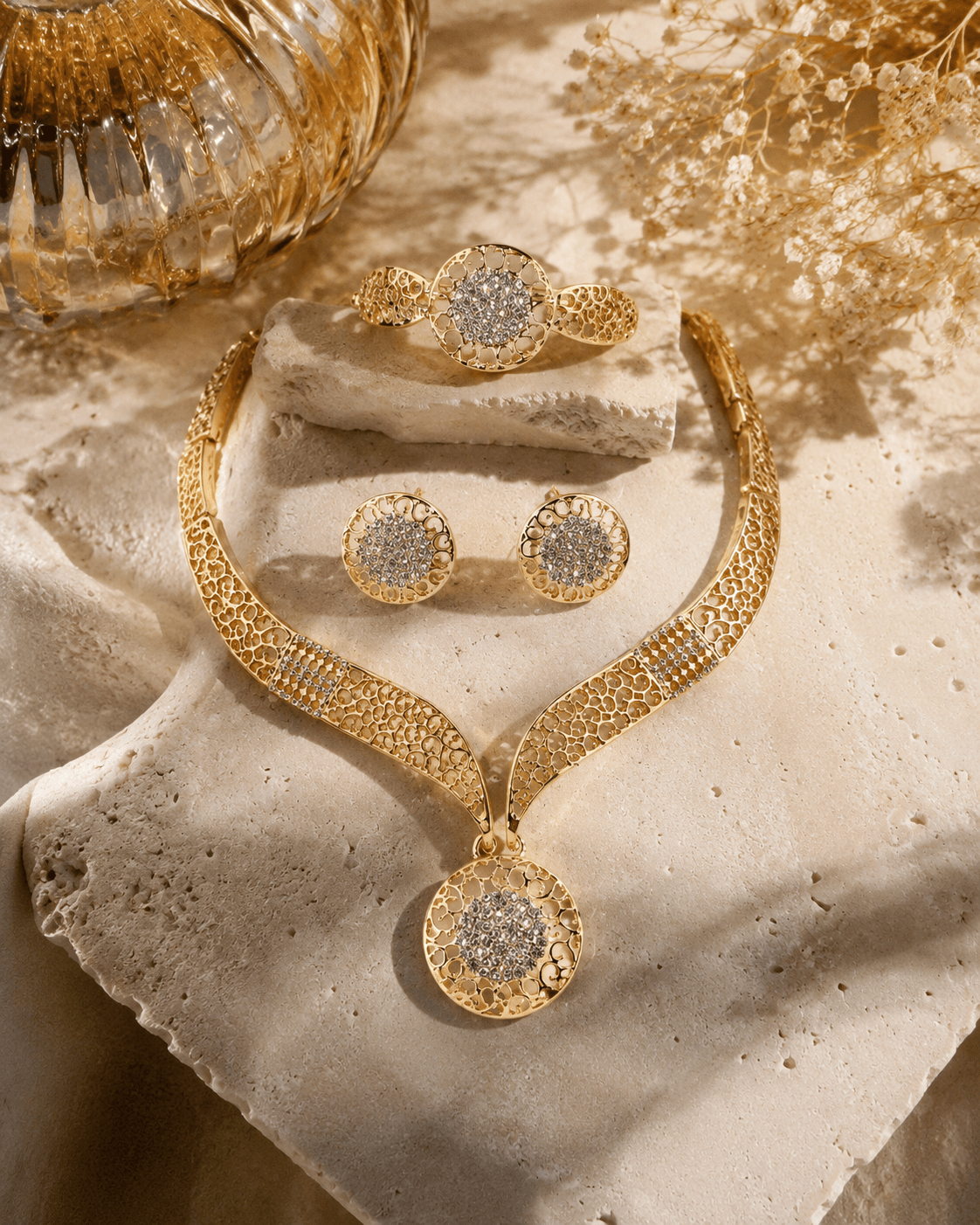 Celestial Luxe Gold Star & Moon 4 - Piece Jewellery Set - Maxiblink