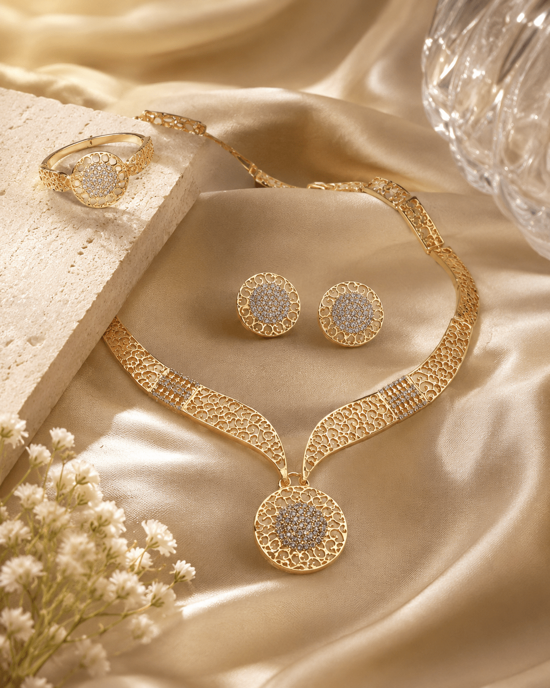 Celestial Luxe Gold Star & Moon 4 - Piece Jewellery Set - Maxiblink