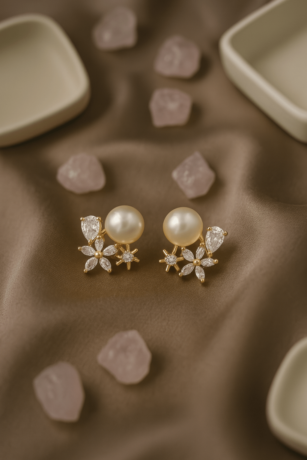 Classic Pearl Blossom Earrings - Maxiblink