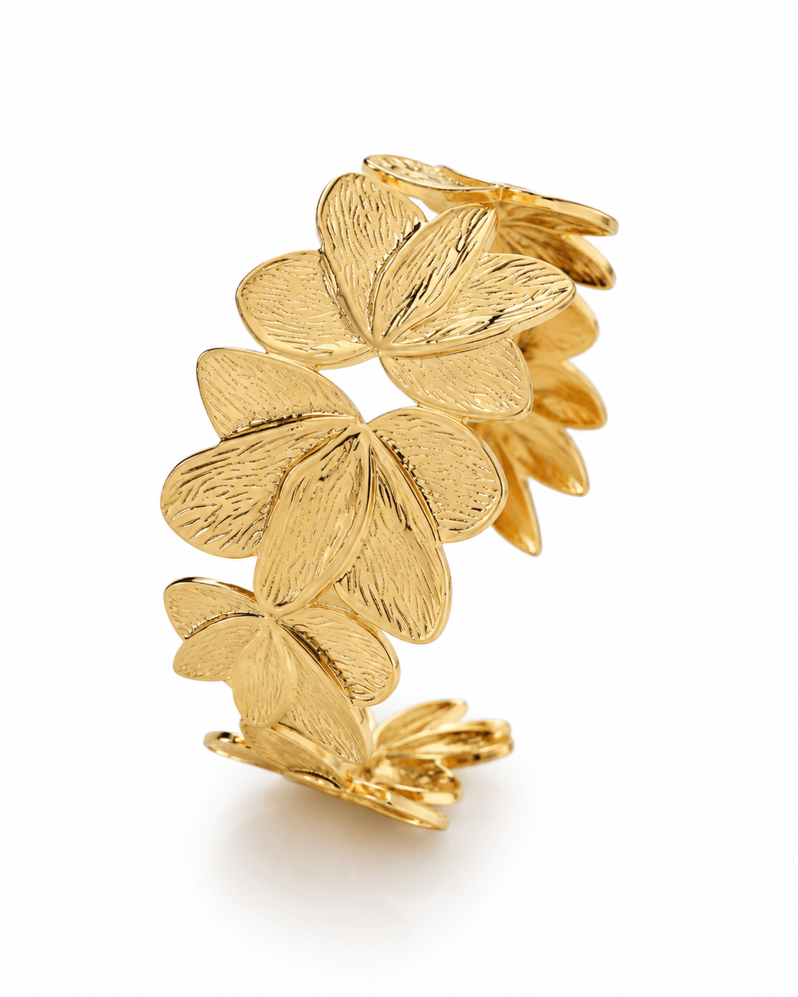 Clustered Petal Wide Cuff Bracelet - Maxiblink