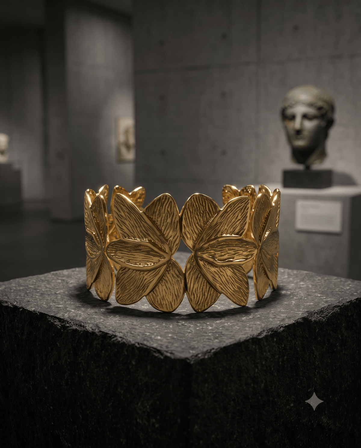 Clustered Petal Wide Cuff Bracelet - Maxiblink