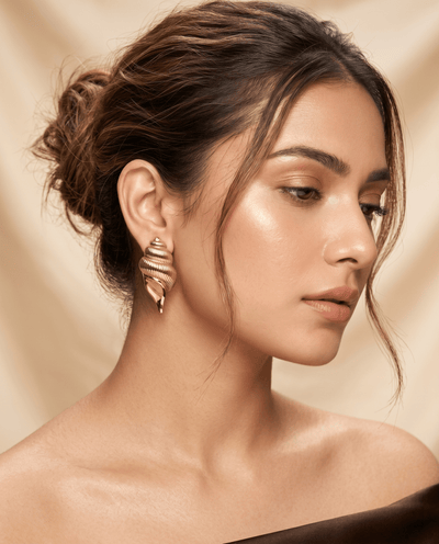 Conch Shell Stud Earrings – 18K Gold Plated - Maxiblink