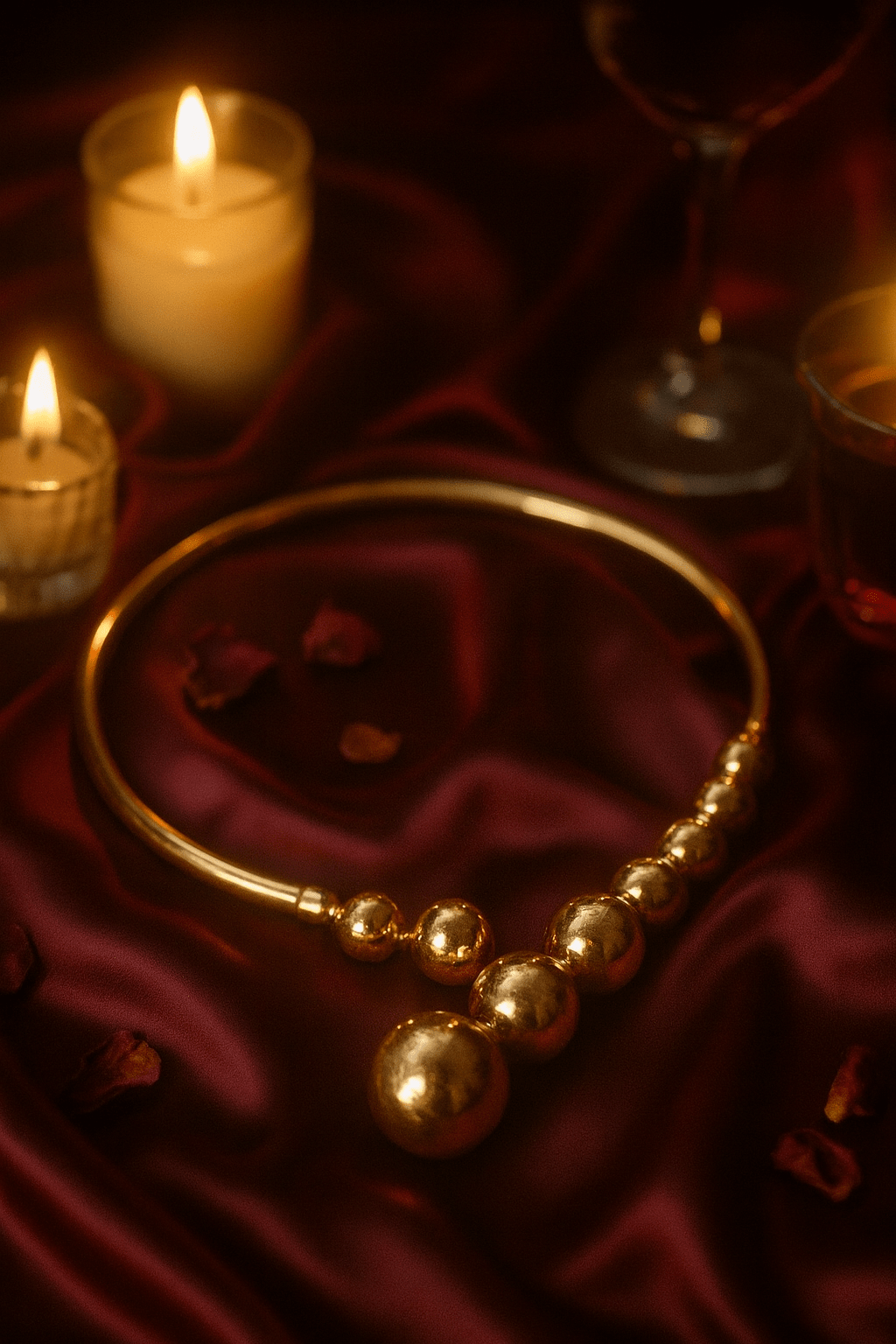 Contemporary Gold - Toned Beaded Choker Necklace - Maxiblink