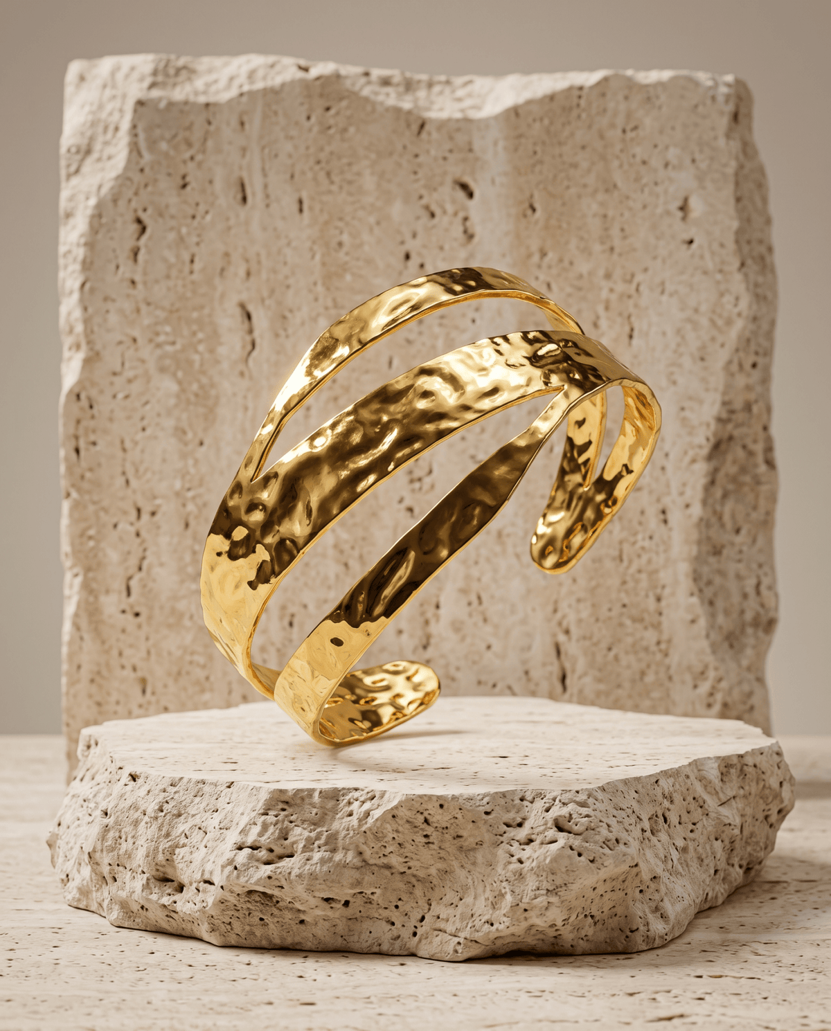Crossing Wave Wide Cuff Bracelet - Maxiblink