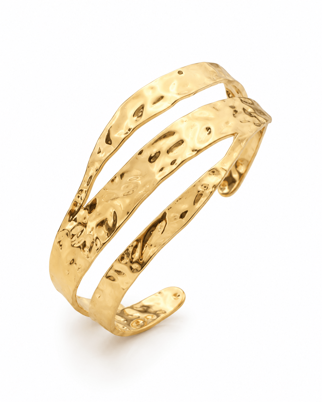 Crossing Wave Wide Cuff Bracelet - Maxiblink